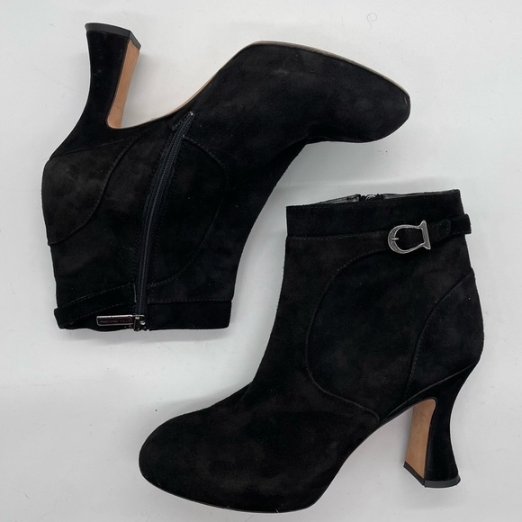 Marchez Vous heeled ankle boots black suede made in Italy women’s size 7 1/2 - Picture 6 of 9